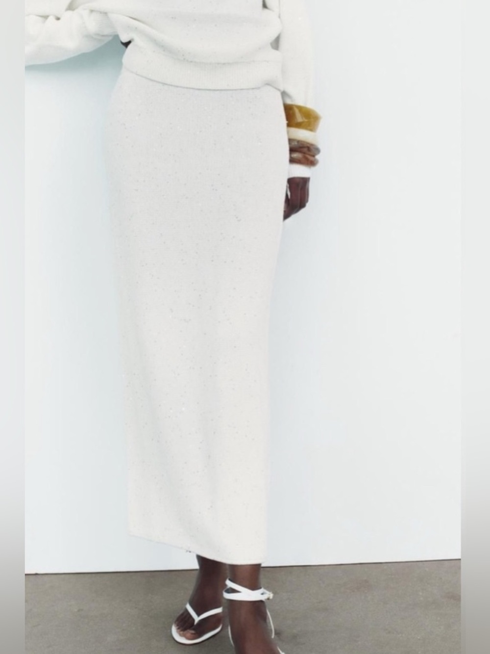 Zara Knit Sequin Midi Skirt - Picture 4 of 6